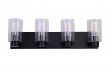 LIT5424BK+MC -CL - 4X E12 60 W Vanity Light in Black finish with replaceable socket rings in Black and Gold finish